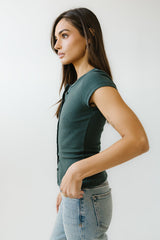 Vestia Button Up Tee in Teal - FINAL SALE