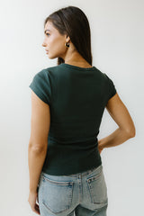 Vestia Button Up Tee in Teal - FINAL SALE