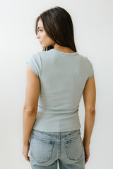 Vestia Button Up Tee in Light Blue