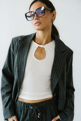 Leslie Cutout Top in White - FINAL SALE