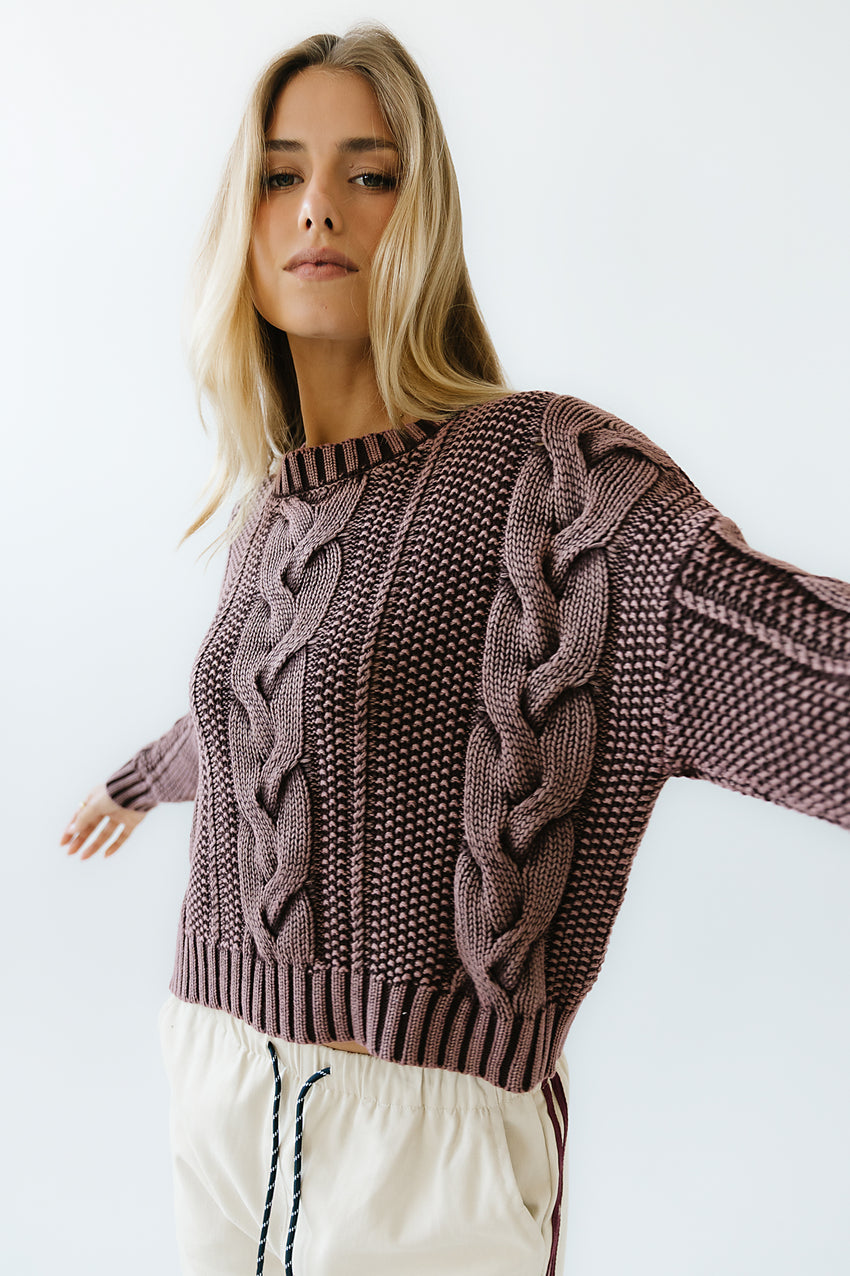 Josephine Knit Sweater in Red-Brown - FINAL SALE