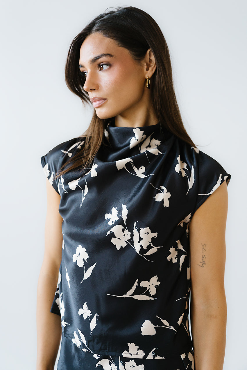 Carsyn Floral Top in Black - FINAL SALE