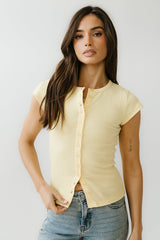 Vestia Button Up Tee in Yellow - FINAL SALE