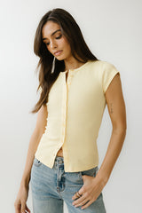 Vestia Button Up Tee in Yellow - FINAL SALE