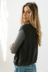 Rebecca Cable Knit Vest in Charcoal - FINAL SALE