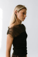 Tracy Mixed Media Top in Black - FINAL SALE