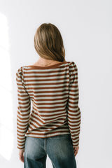Kathy Waffle Knit Top in Brown - FINAL SALE
