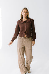 Maureen Collared Cardigan in Brown - FINAL SALE