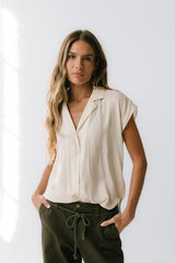 Poppy Collared Blouse in Cream - FINAL SALE