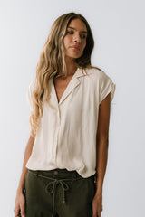 Poppy Collared Blouse in Cream - FINAL SALE