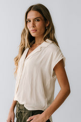 Poppy Collared Blouse in Cream - FINAL SALE