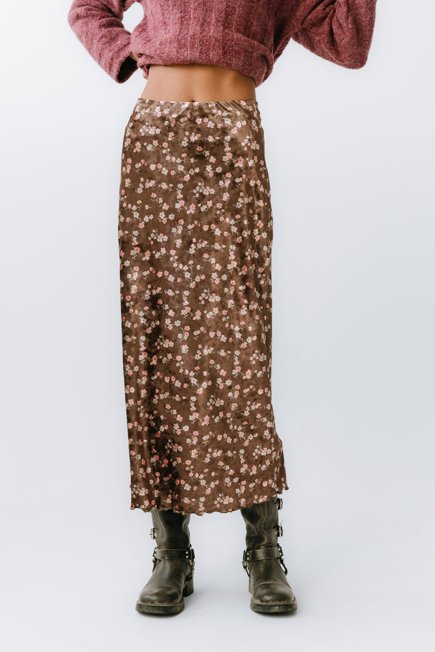 Luella Velvet Midi Skirt - FINAL SALE