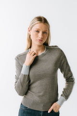 Rustin Contrast Sweater in Grey - FINAL SALE