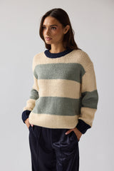 Jolene Striped Sweater in Navy - FINAL SALE