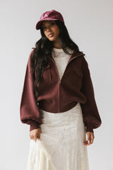 Markus Knit Bomber Jacket in Marsala - FINAL SALE