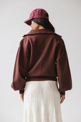 Markus Knit Bomber Jacket in Marsala - FINAL SALE