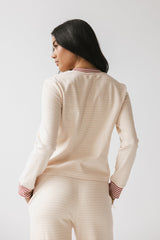 April Striped Top in Beige - FINAL SALE