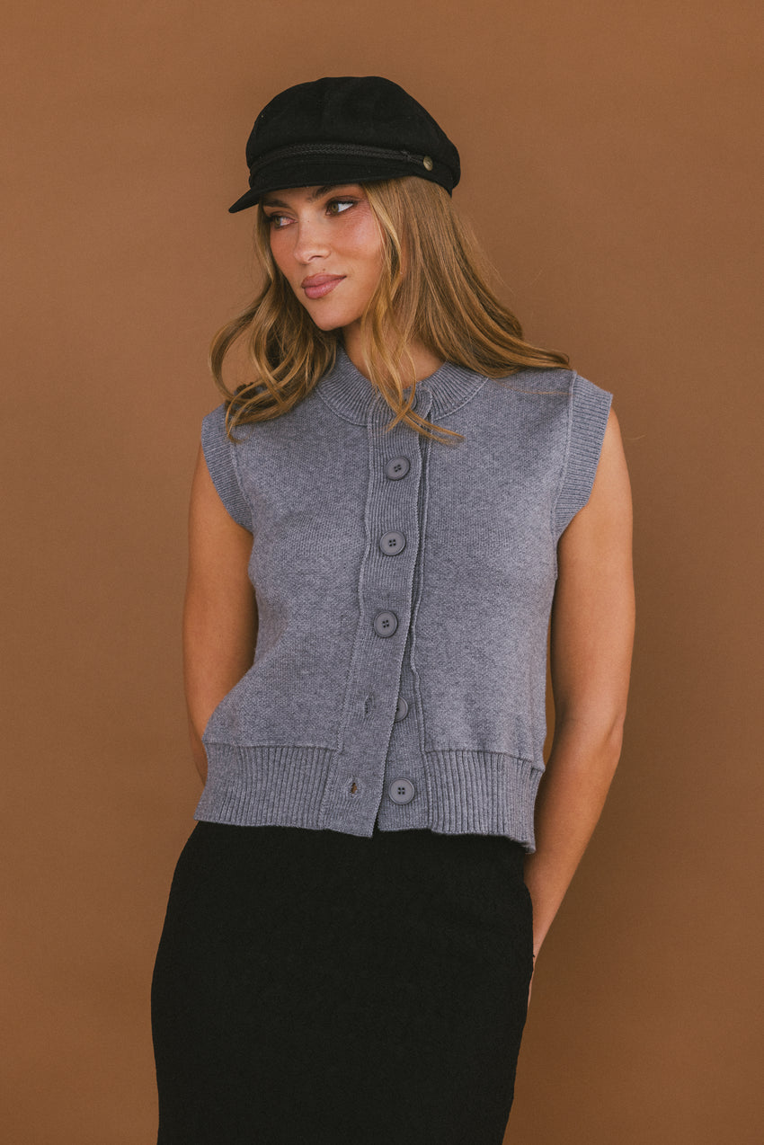 Tori Sweater Vest in Grey - FINAL SALE