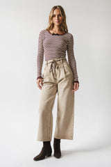 Kiya Striped Top in Burgundy - FINAL SALE