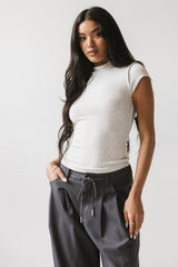 Kimberly Ribbed Top in Heather Grey - FINAL SALE