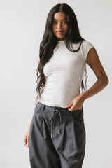 Kimberly Ribbed Top in Heather Grey - FINAL SALE