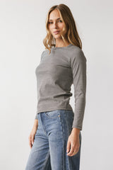 Makayla Shirt in Striped Charcoal - FINAL SALE
