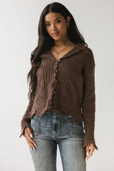 Mary Crochet Cardigan in Brown - FINAL SALE