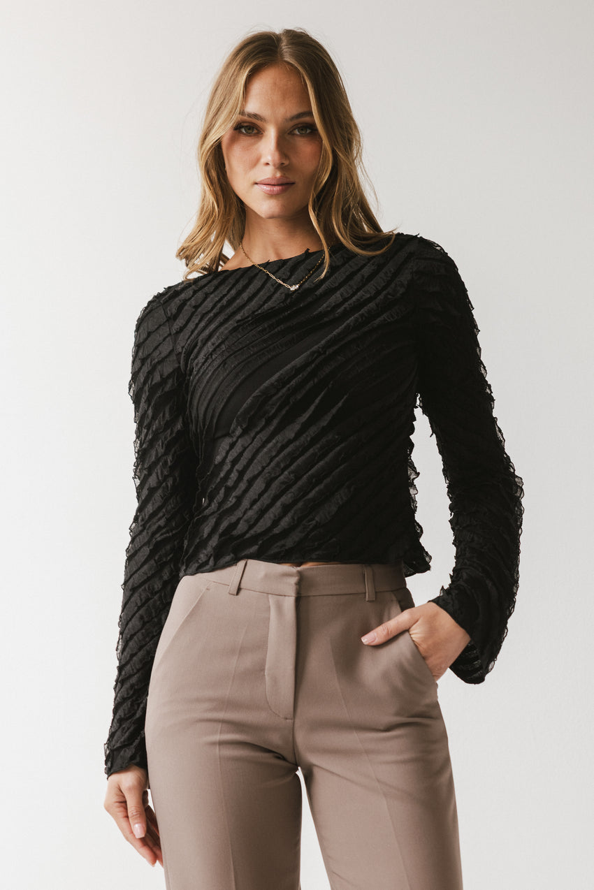 Brianna Ruffle Top in Black - FINAL SALE