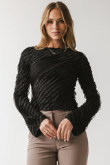 Brianna Ruffle Top in Black - FINAL SALE