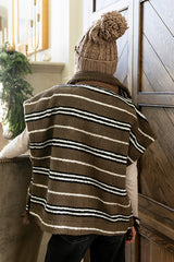 Mellanie Striped Sherpa Vest in Mocha - FINAL SALE
