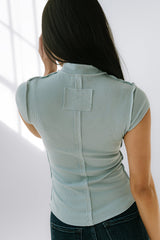 Kimberly Ribbed Top in Blue - FINAL SALE