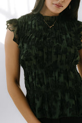 Rodney Smocked Blouse in Green - FINAL SALE