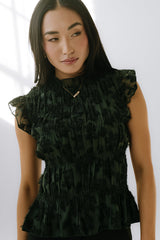 Rodney Smocked Blouse in Green - FINAL SALE
