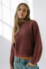 Shayla Knit Sweater in Burgundy - FINAL SALE