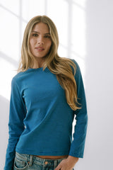 Makayla Shirt in Striped Cobalt - FINAL SALE
