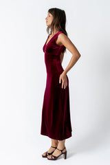 Kalani Velvet Maxi Dress in Burgundy - FINAL SALE