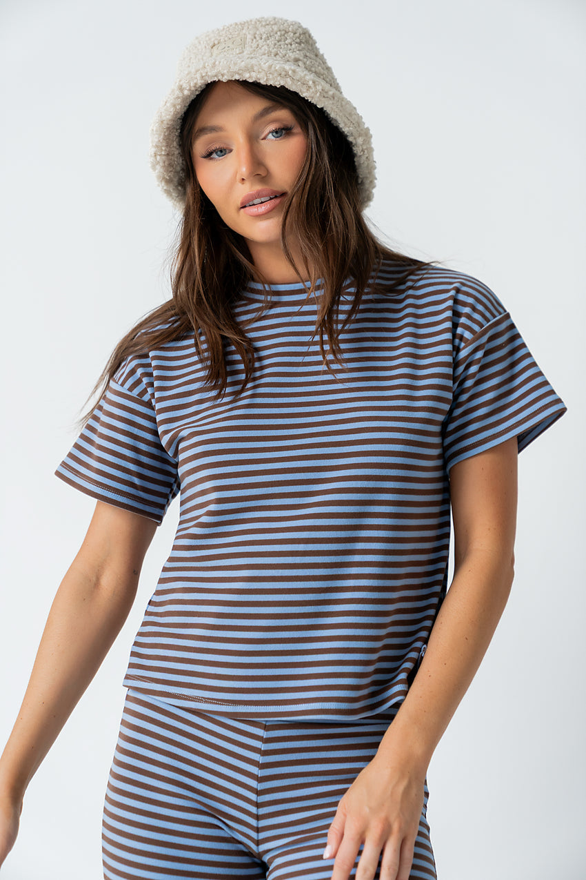 Jannet Striped Top in Blue - FINAL SALE