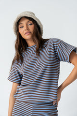 Jannet Striped Top in Blue - FINAL SALE