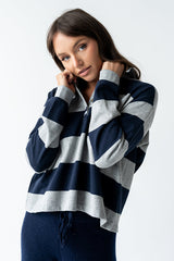 Kaysen Striped Top in Navy - FINAL SALE
