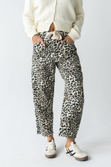 Jocelyn Barrel Jeans in Leopard - FINAL SALE