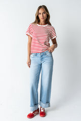 Walker Scalloped Top in Red - FINAL SALE