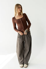 Maribel Barrel Sweatpants in Charcoal - FINAL SALE