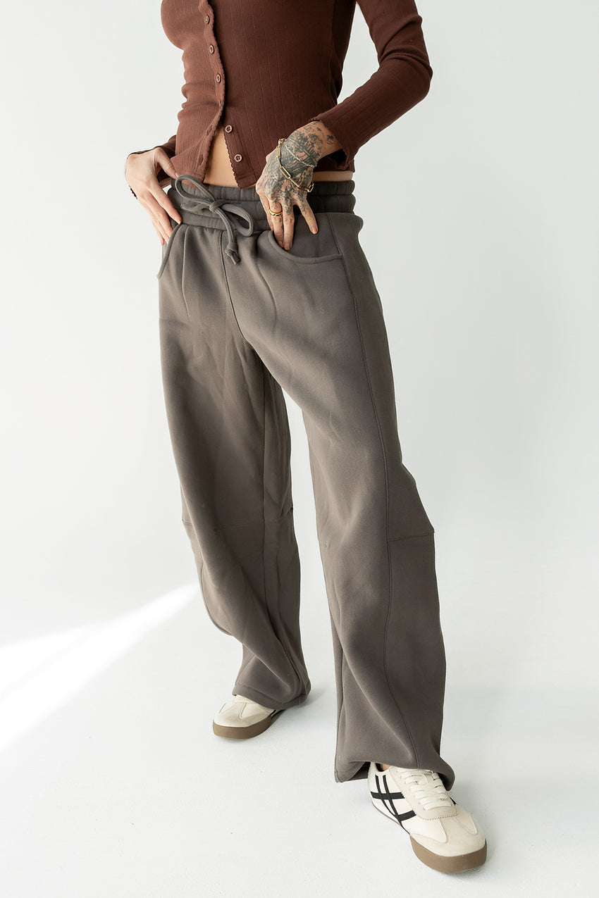 Maribel Barrel Sweatpants in Charcoal - FINAL SALE