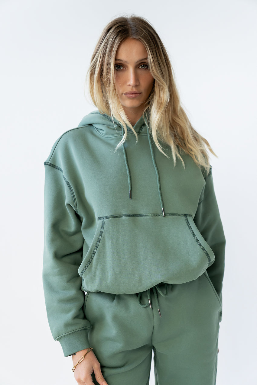 Mozie Contrast Sweatshirt in Teal - FINAL SALE
