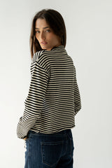 Julianne Striped Cardigan in Black - FINAL SALE