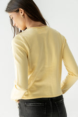 Maddy Button Up Cardigan in Yellow - FINAL SALE