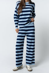 Joey Striped Wide Leg Pants in Navy - FINAL SALE