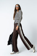 Avery Striped Pants in Brown - FINAL SALE