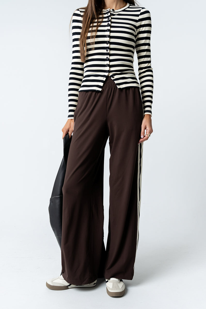 Avery Striped Pants in Brown - FINAL SALE