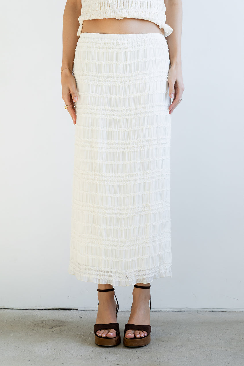 Marcus Chiffon Maxi Skirt in Cream - FINAL SALE
